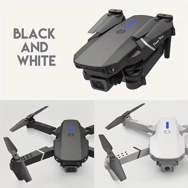 2024 Ny E88 Pro WIFI FPV Drone Vidvinkel HD 4K 1080P Kamera Höjd Håll RC Vikbar Quadcopter Dron Helikopter Leksaker Present