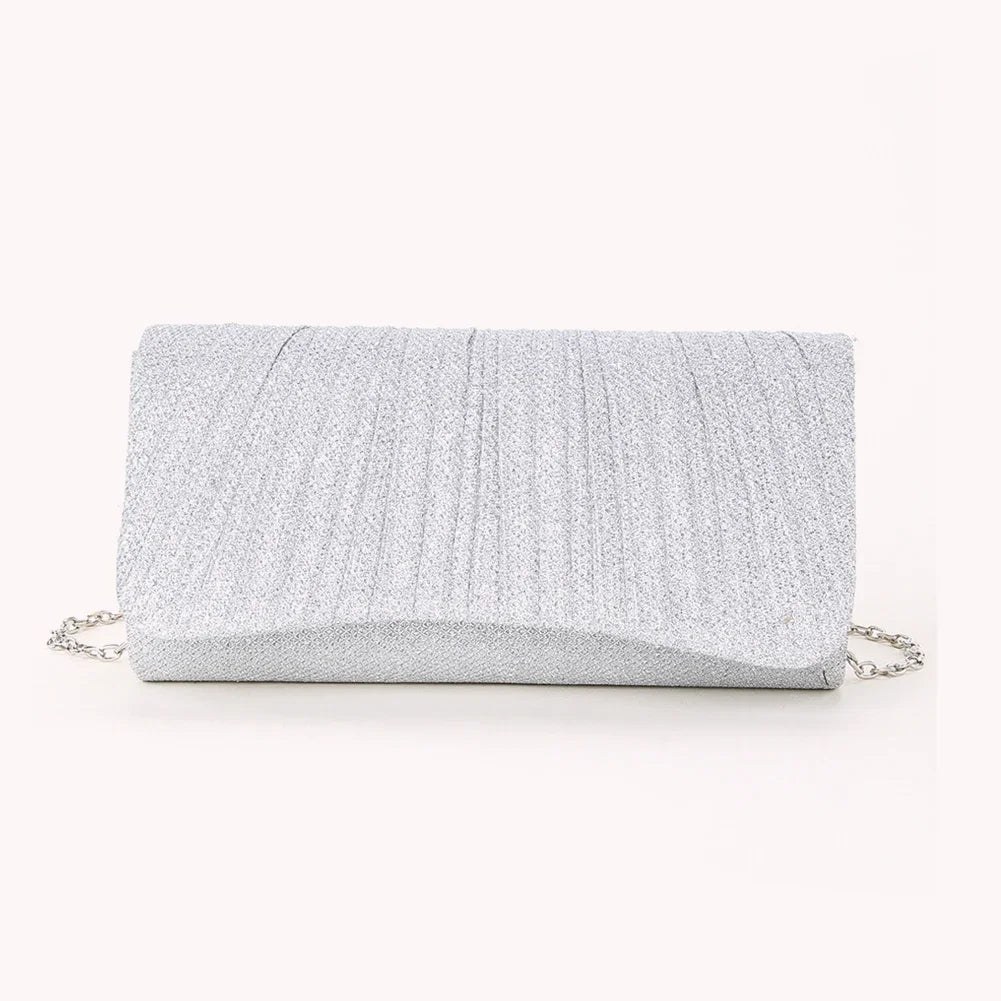 Kvinnor Glänsande Crossbody-väska Elegant glittrande handväska Modekedja Satchelväska Chic Cocktail Bröllopsclutch