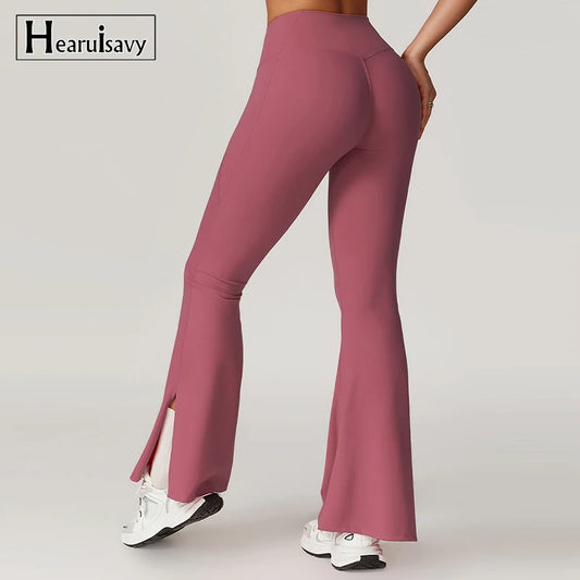 Women's High Waist Bell-Bottom Fitness Pants for Dance and Sports