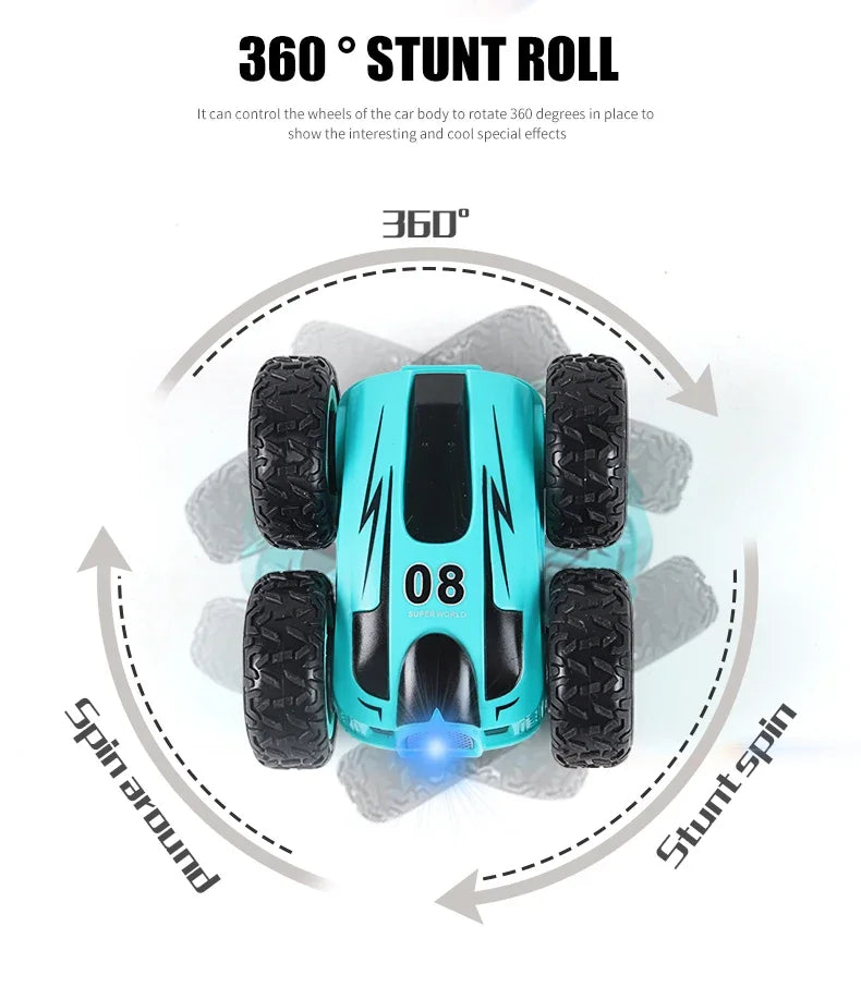 2,4G 4wd höghastighetsstuntbil mini RC bil dubbelsidig drift 360 graders dumper Drive Jump barnleksaker