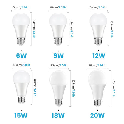 PIR-rörelsesensor LED-lampa 6W 9W 12W 15W 18W 20W E27 Radarsensorljuslampa Lamparas 110V 220V För hemtrappa