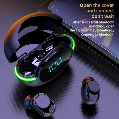 Y80 Comes With Digital Ambient Light WTS Bluetooth 5.1 Bluetooth Earphones Sports And Fashion Wireless Earphones