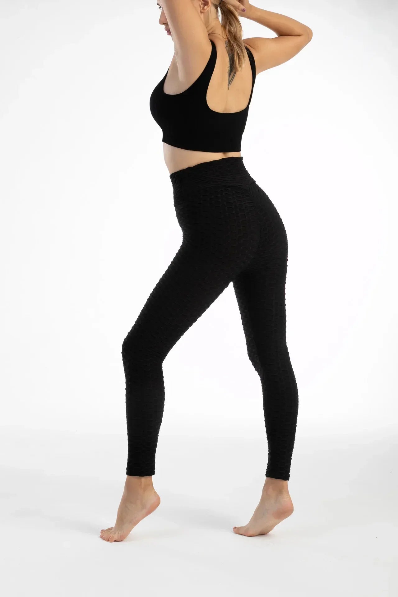 Women's High Waist Seamless Bubble Leggings with Hip Lift