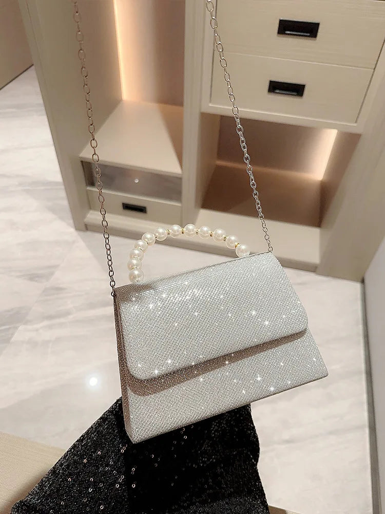 Diamond Square Dinner Handbag – Water Diamond Bankettväska för kvinnors aftonklänning, kändis Qipao liten väska