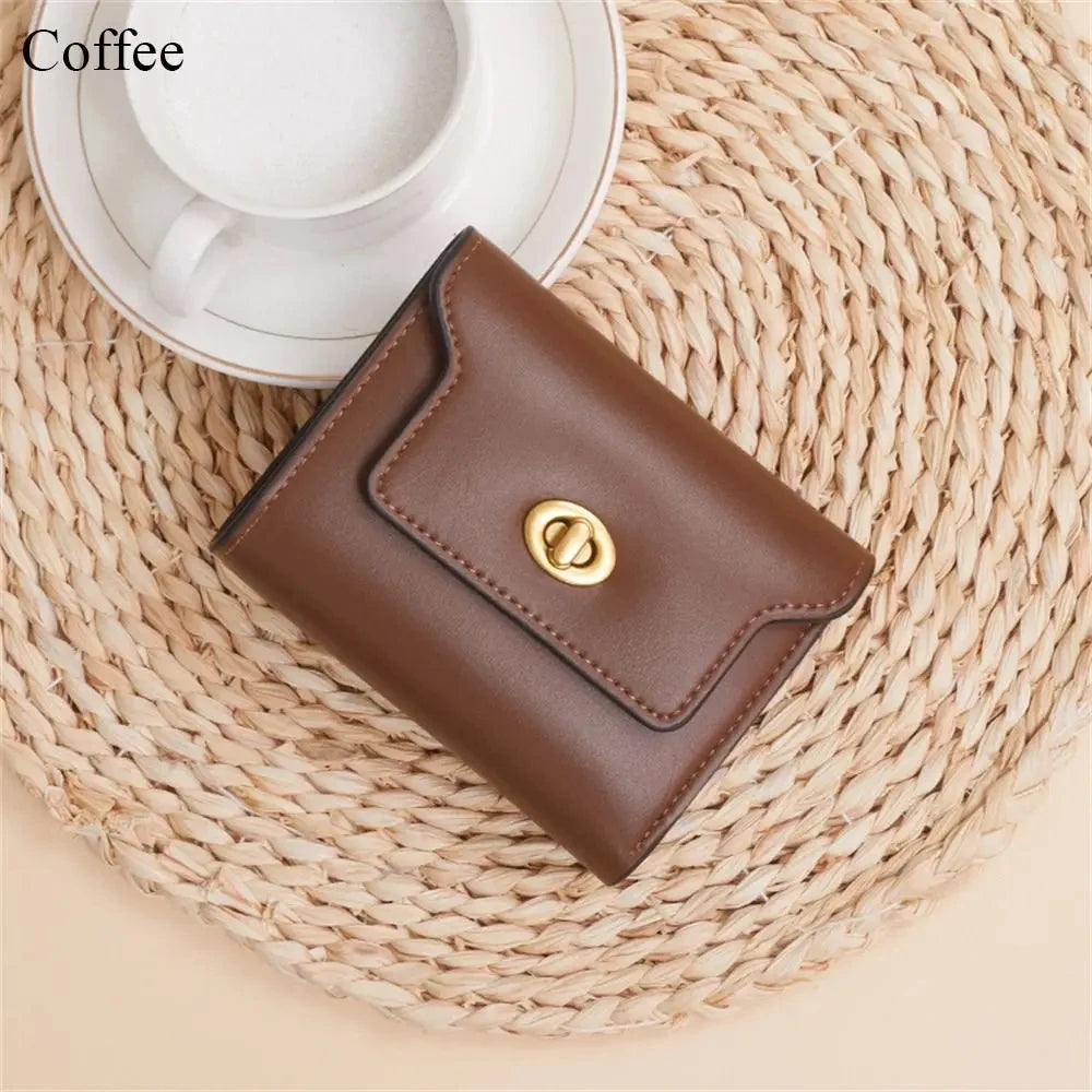 Custom Letters Fashion Women Short Wallet PU Leather Three Fold Wallet Small Coin Purse Ins Style Credit Card Holder Money Clip