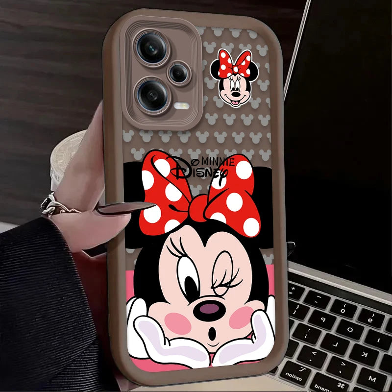 Brunt Mickey Minnie 2 telefonfodral till Xiaomi Redmi