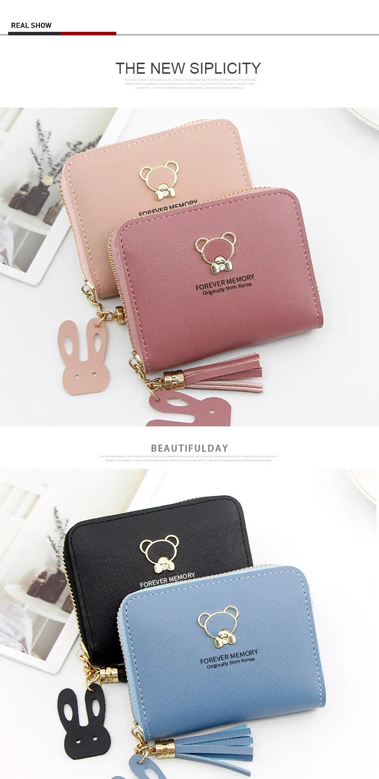 2024 Short Women Wallets – Mini Cute Coin Pocket Card Holder, Female Purse, New Fashion Kpop Small Wallet for Girls.