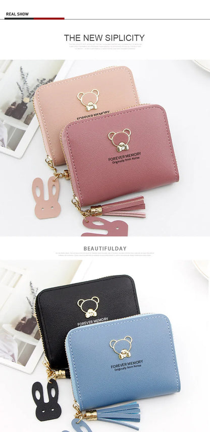 2024 Short Women Wallets – Mini Cute Coin Pocket Card Holder, Female Purse, New Fashion Kpop Small Wallet for Girls.