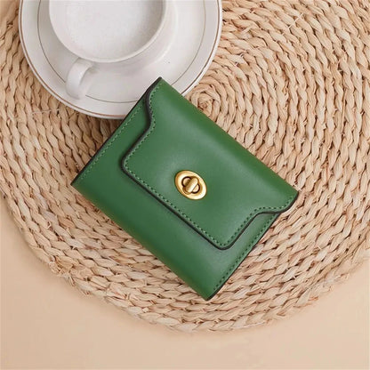 Custom Letters Fashion Women Short Wallet PU Leather Three Fold Wallet Small Coin Purse Ins Style Credit Card Holder Money Clip