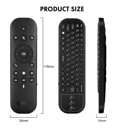 Ny G60S Pro BT trådlös röstfjärrkontroll 2.4G BT5.0 Dual Mode Air Mouse IR-inlärning med bakgrundsbelyst ljus för Android TV Box