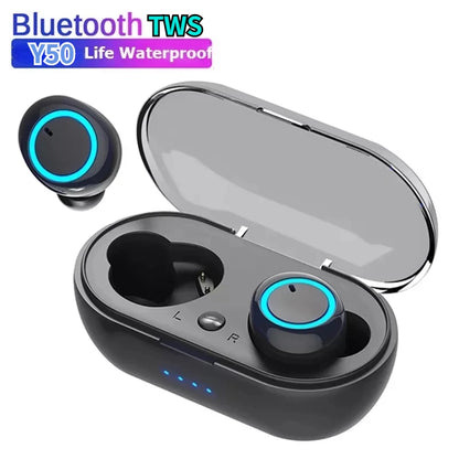 Y50 TWS Bluetooth-hörlurar Trådlösa headset IPX7 Vattentäta djupbashörlurar True Wireless Stereo Headset Sporthörlurar