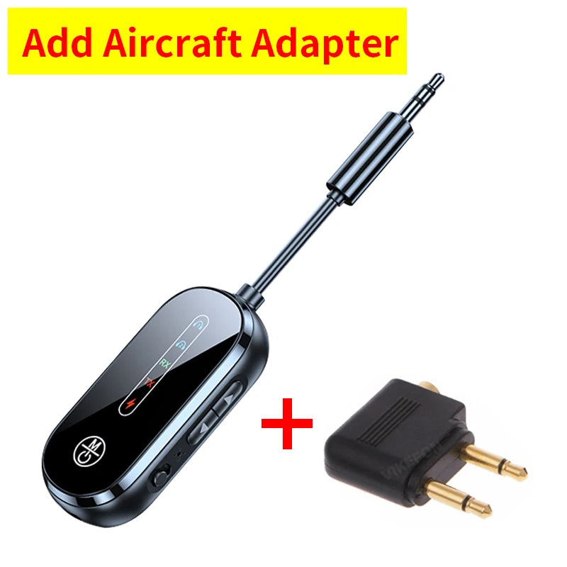 2 In 1 Bluetooth 5.4 Audio Transmitter Receiver 3.5mm AUX Jack Airplane Wireless Adapter Mic For TV Car kit Speaker PC Headphone