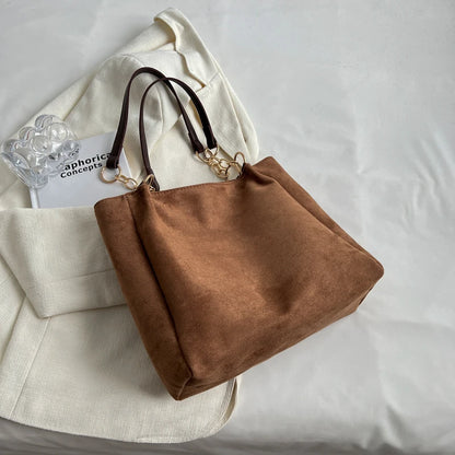 Leisure Suede Bag: Large Capacity, Commuting