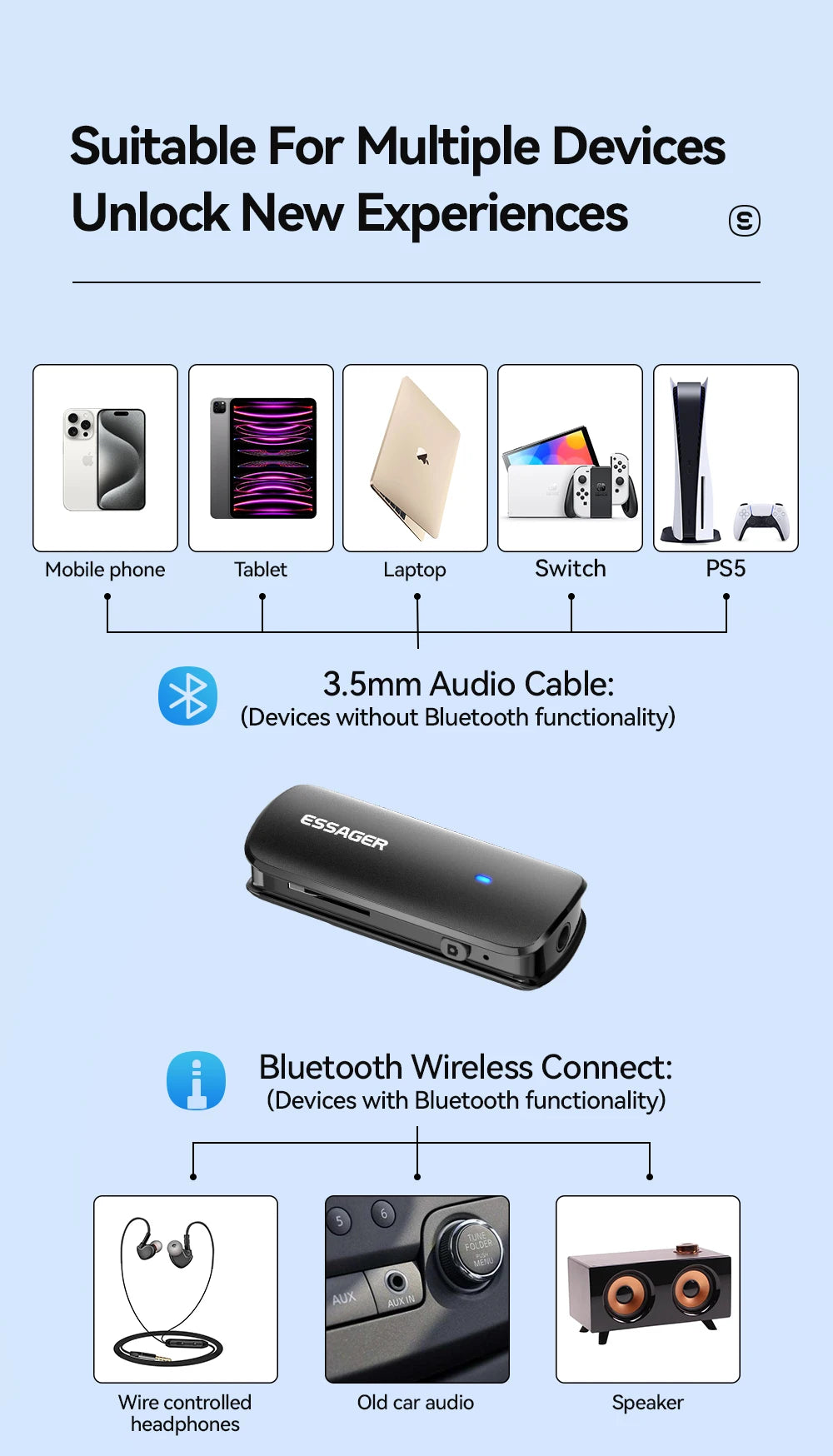 Collar Clip Bluetooth Adapter