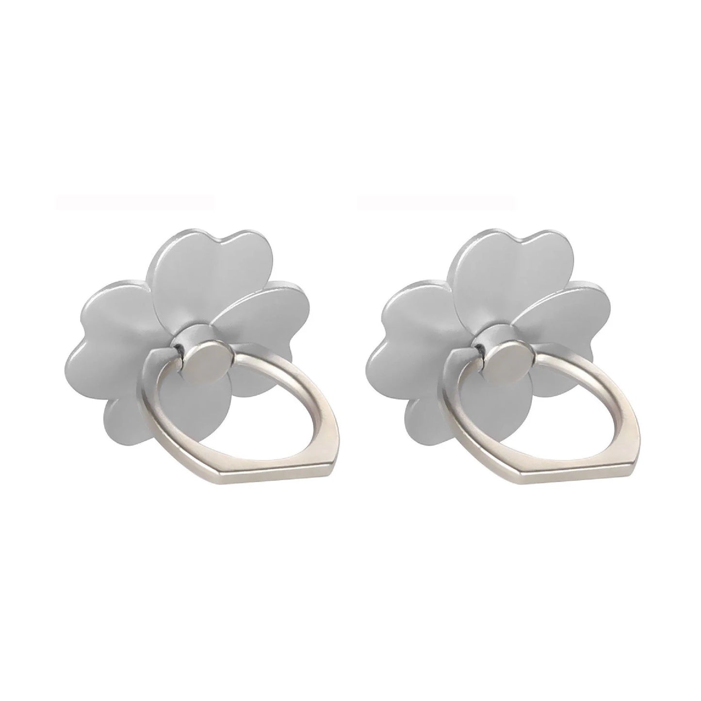 Four Leaf Clover Phone Finger Ring Holder for IPhone Samsung Metal Grip 360° Rotation Desktop Mobile Phone Stand Mount Bracket