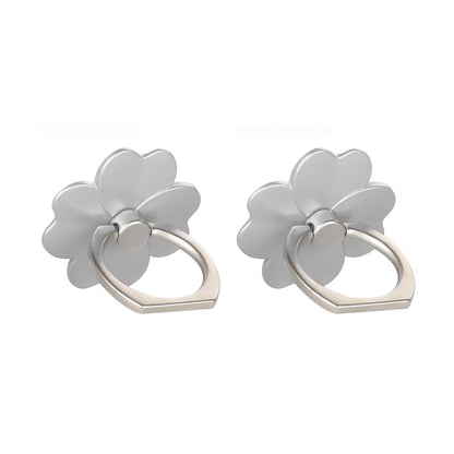 Four Leaf Clover Phone Finger Ring Holder for IPhone Samsung Metal Grip 360° Rotation Desktop Mobile Phone Stand Mount Bracket