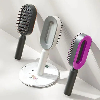 Self-Cleaning Hairbrush for Women – One-Key Cleaning, Hair Loss Airbag Scalp Massage Comb, Anti-Static Hairbrush.