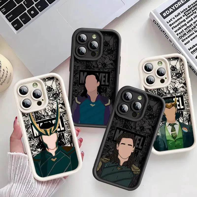 Marvel Loki telefonfodral för Apple iPhone 15 Pro Max 13 14 Plus 12 11 Pro Stötsäker