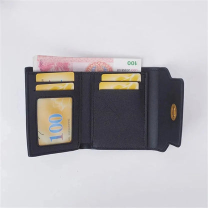 Custom Letters Fashion Women Short Wallet PU Leather Three Fold Wallet Small Coin Purse Ins Style Credit Card Holder Money Clip