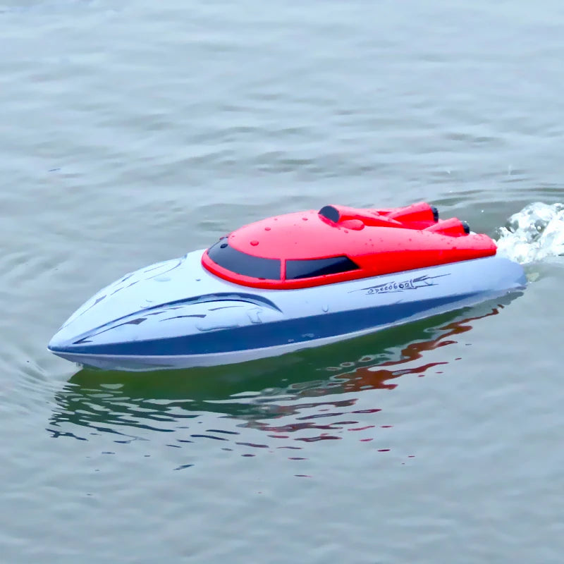 RC Båt Dubbelmotor Fjärrkontroll Racing Speedboat 2,4Ghz Båt Anti-kollisionsfartyg Vattentät leksakstävling Spel Barnpresent