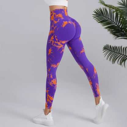 Women's High Waist Tie-Dye Yoga Leggings in 26 Colors