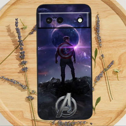 Marvel America Captain Cool Case For Google Pixel: Black Silicon Shockproof Shell Cover