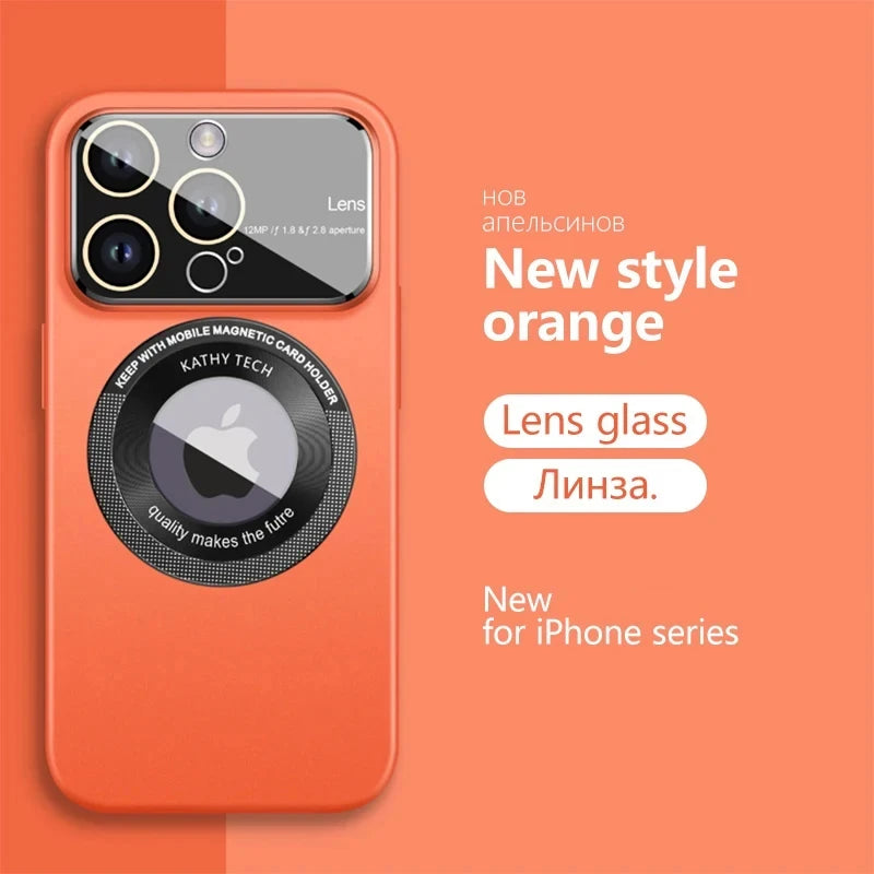 Orange Luxury Matte Camera Lens Protector iPhone Cover