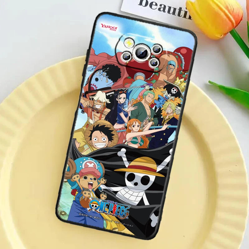 Anime Art Ones Pieces-fodral för Xiaomi: Svart TPU-telefonfodral