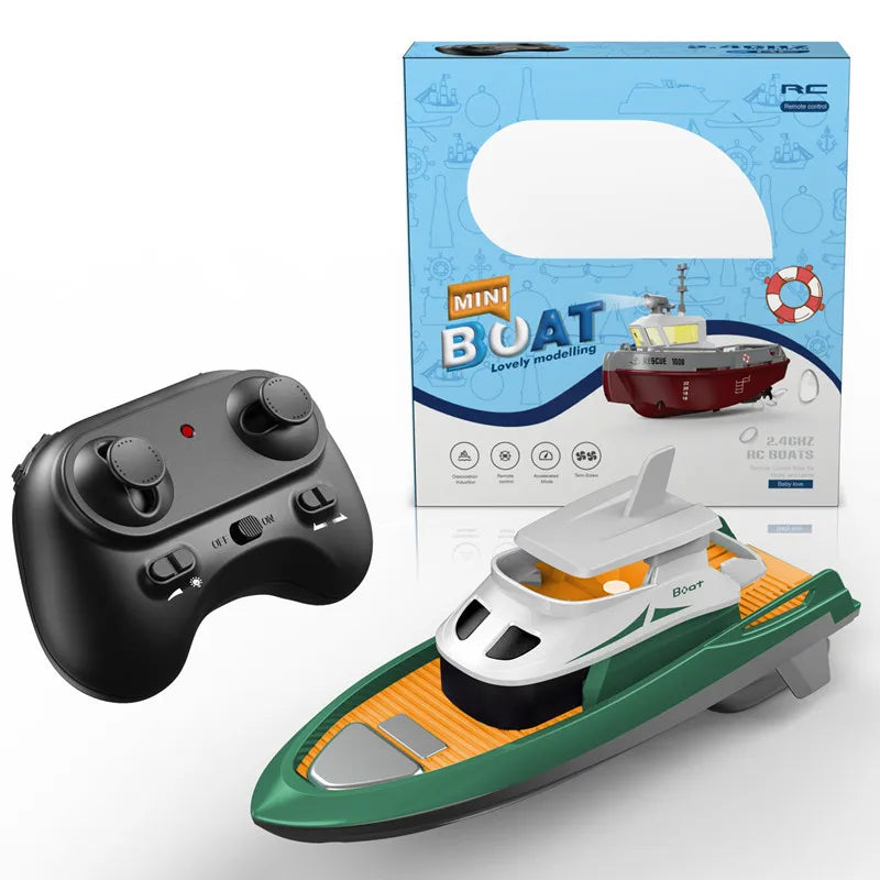 S820 RC Boat 2.4G 1/72 Powerful Dual Motor Long Range Wireless Electric Remote Control Tugboat Model Toys for Boys Gift