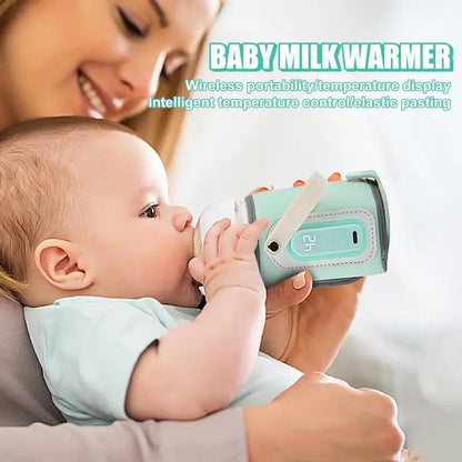 Breastmilk Bottle Warmer – Portable USB Nursing Bottle Heat Keeper with Insulation Cover