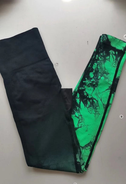 Sömlösa leggings med hög midja gradient för kvinnor med sömlös rumpa