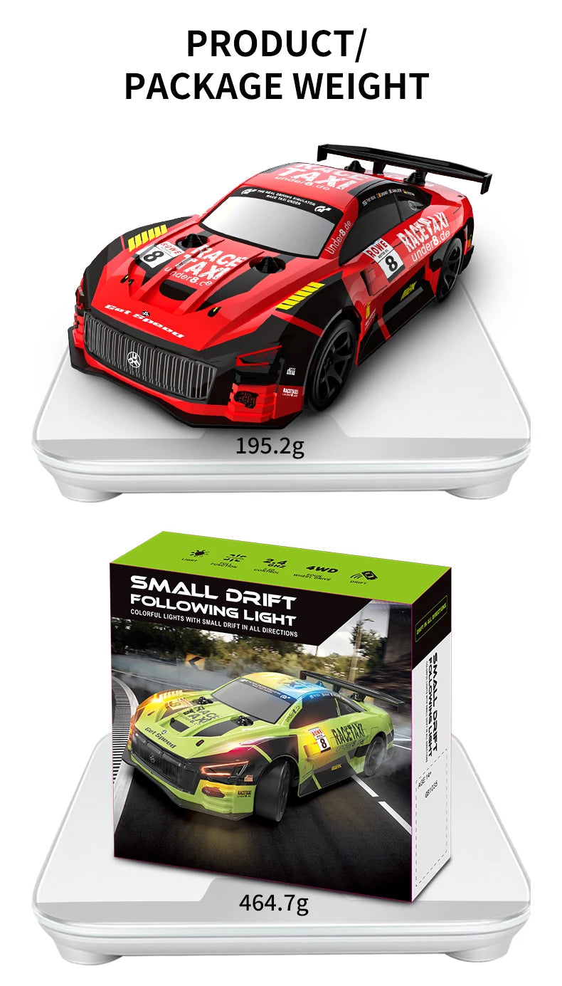 RC Sport Racing Car 1:18 Drift Car with 2 Sets of Tires 2.4G Remote Control Module 4WD RTR Car Toys Children's Gifts