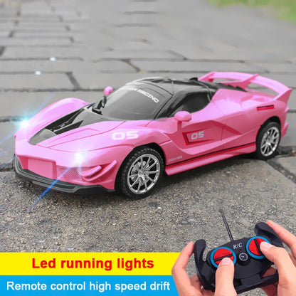 LED-ljus RC-billeksak 1/18 2.4G Radiofjärrkontroll Bilar Höghastighetssportbil Stunt Drift Racing Billeksaker För Pojkar Barn