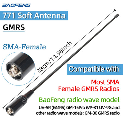 ABBREE Walkie Talkie Antenna SMA Female Male VHF UHF Band Tri-Band GMRS for BaoFeng UV-5R BF-888S Quansheng UV-K5 K6 Ham Radio