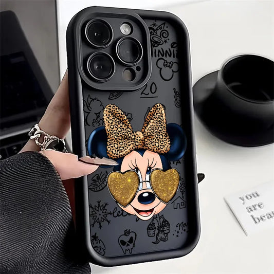 Minnie Disney Mouse For iPhone 15 14 13 12 11 Pro Max XS Max X XR 7 8 Plus 6S 5S  Liquid Eye Ladder Phone Case