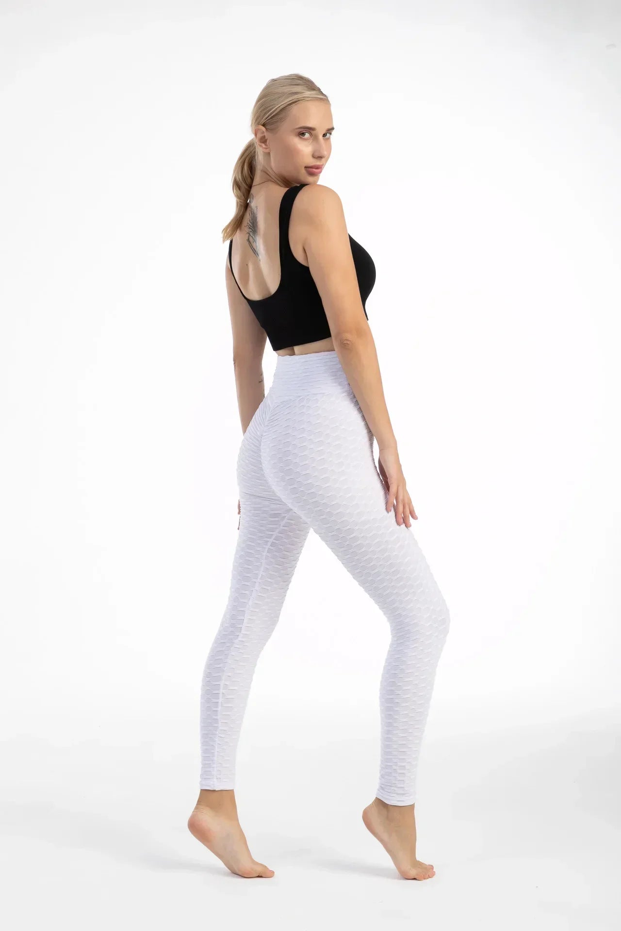 Women's High Waist Seamless Bubble Leggings with Hip Lift