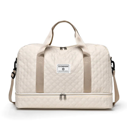 Fashion Diamond Grid Multifunctional Crossbody Bag – Lätt resväska med torr-våt avskiljning, vattentät Fitness Yoga Bag