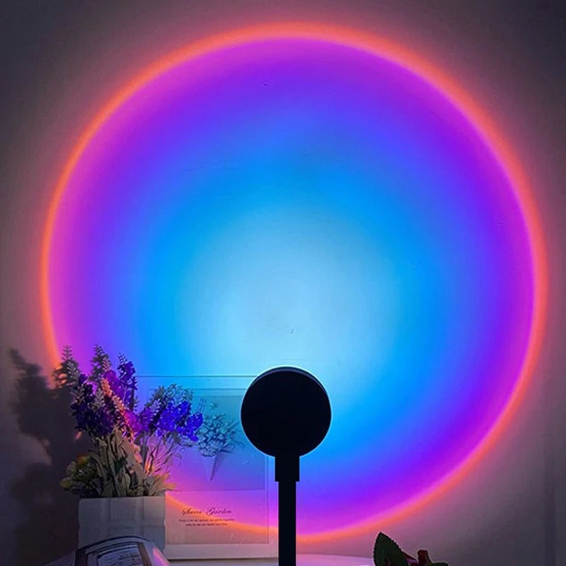 USB Sunset Light LED Rainbow Neon Night Lamp Mobile Phone Self Photography Light Wall Atmosphere Lighting For Bedroom Decoration