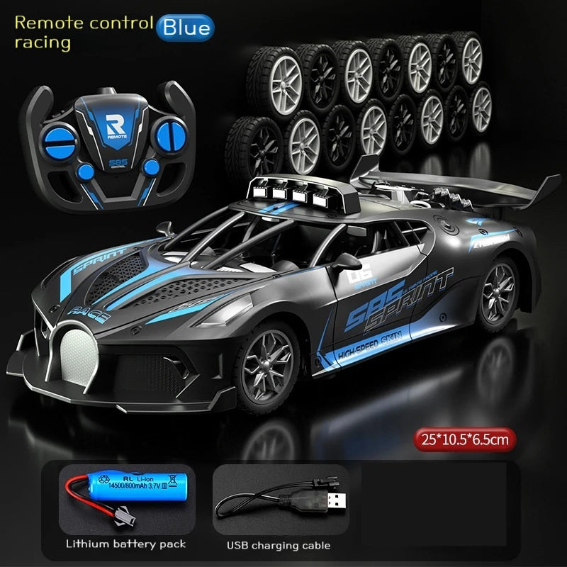 2.4G RC Racing Remote Control Car Bugatti Sports Car Electric High-Speed Car Drop-Resistant Children'S Boys Toy Car Boy'S Gifts