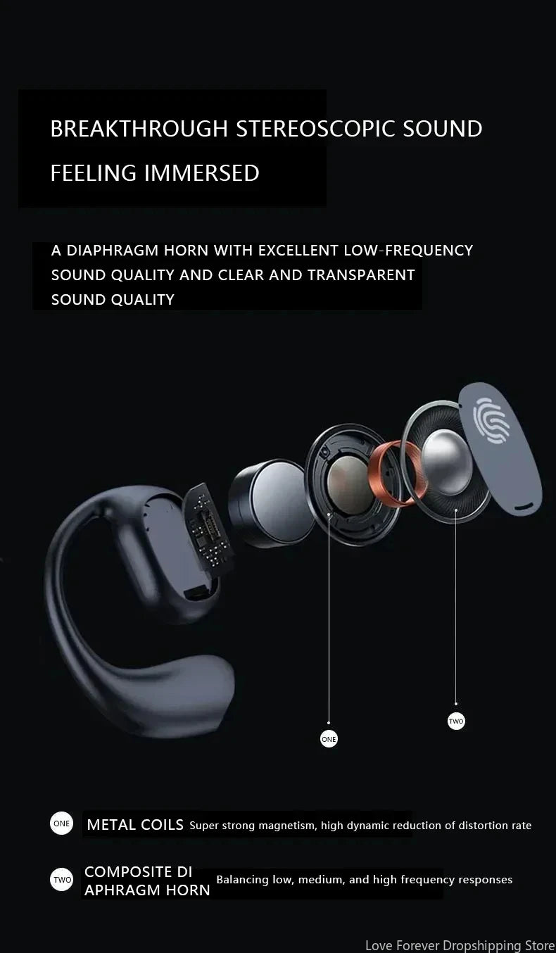 Xiaomi Bone Conduction Earphones Sports Bluetooth 5.3 Wireless Earbuds HiFi 9D Stereo Waterproof TWS Touch Control Noise Cancel