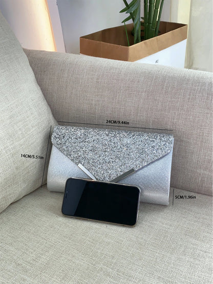 Glitter Bling Envelope Clutch – Elegant fest- och bröllopsväska för kvinnor.