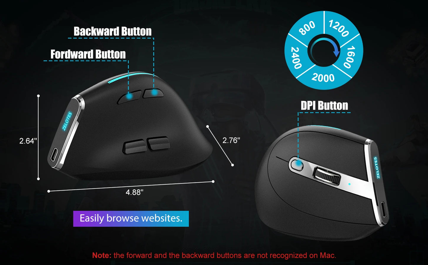 Lef Bluetooth Vertical Mouse Wireless Ergonomic Mice with OLED Screen RGB USB Optical Rechargeable Mouse for PC Laptop Gaming