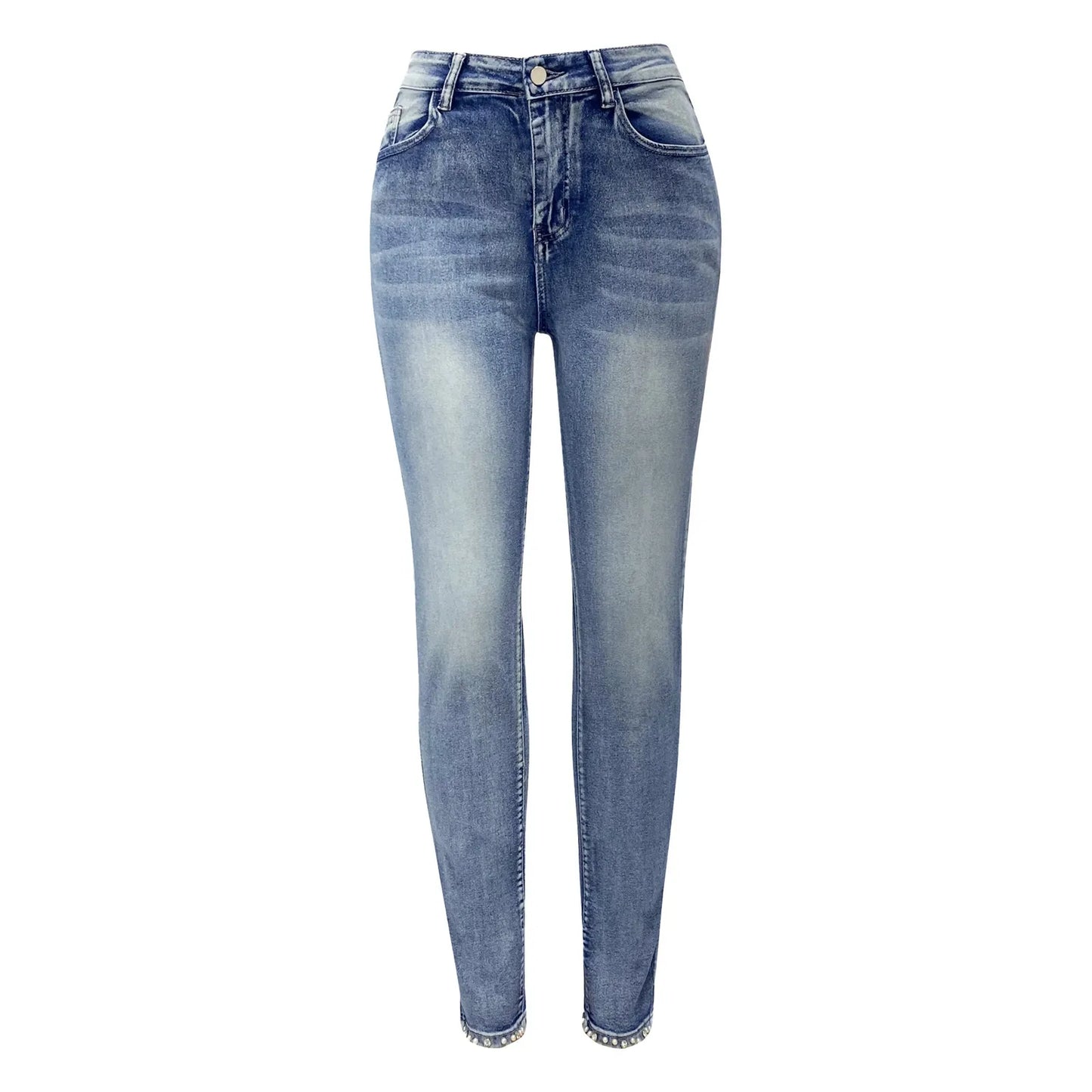 Vintage Pencil Jeans med hög midja med baklyftdesign