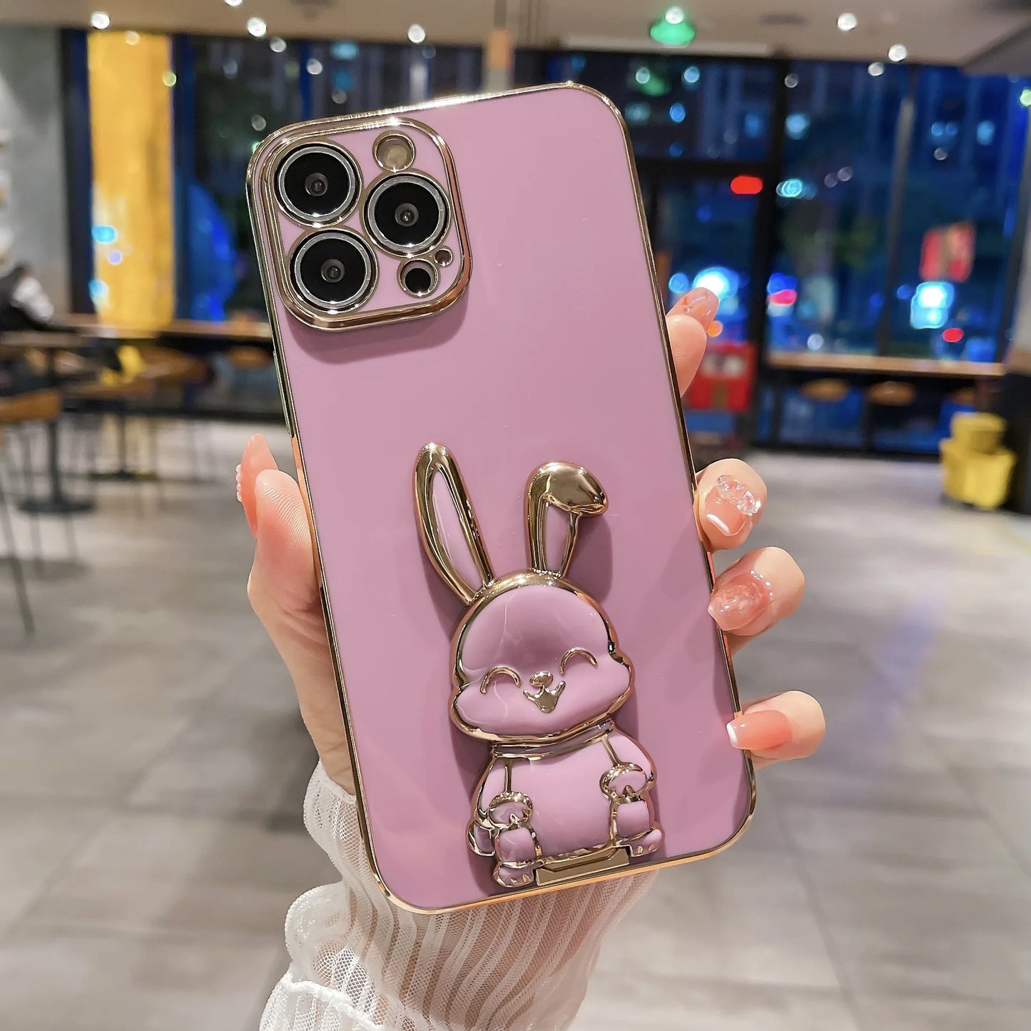 Bunny Finger Ring Holder Mini Pull Rod Phone Stand Universal Phone Fold Lazy Buckle Three-dimensional Back Sticker Pad Bracket