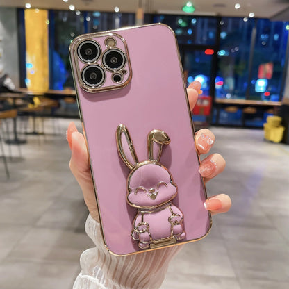 Bunny Finger Ring Holder Mini Pull Rod Phone Stand Universal Phone Fold Lazy Buckle Three-dimensional Back Sticker Pad Bracket