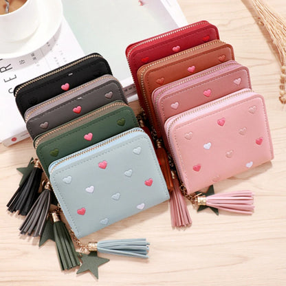 2024 Women Small Wallet: Mini Tassel, PU Leather, Coin Purse