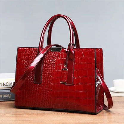 Crocodile Print Women Handbags Purse Tote Bags Adjustable Strap Top Handle Bag Large Capacity Crossbody Bags Work Travel Gift