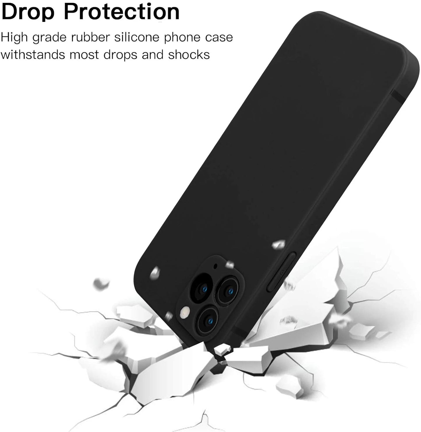 Black Slim Flexible Silicone Case For iPhone