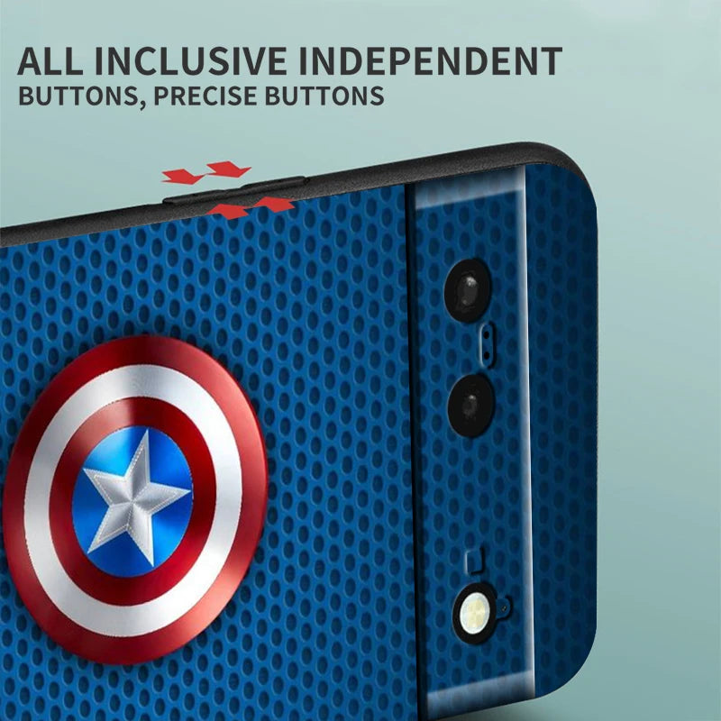 Marvel America Captain Cool Case For Google Pixel: Black Silicon Shockproof Shell Cover