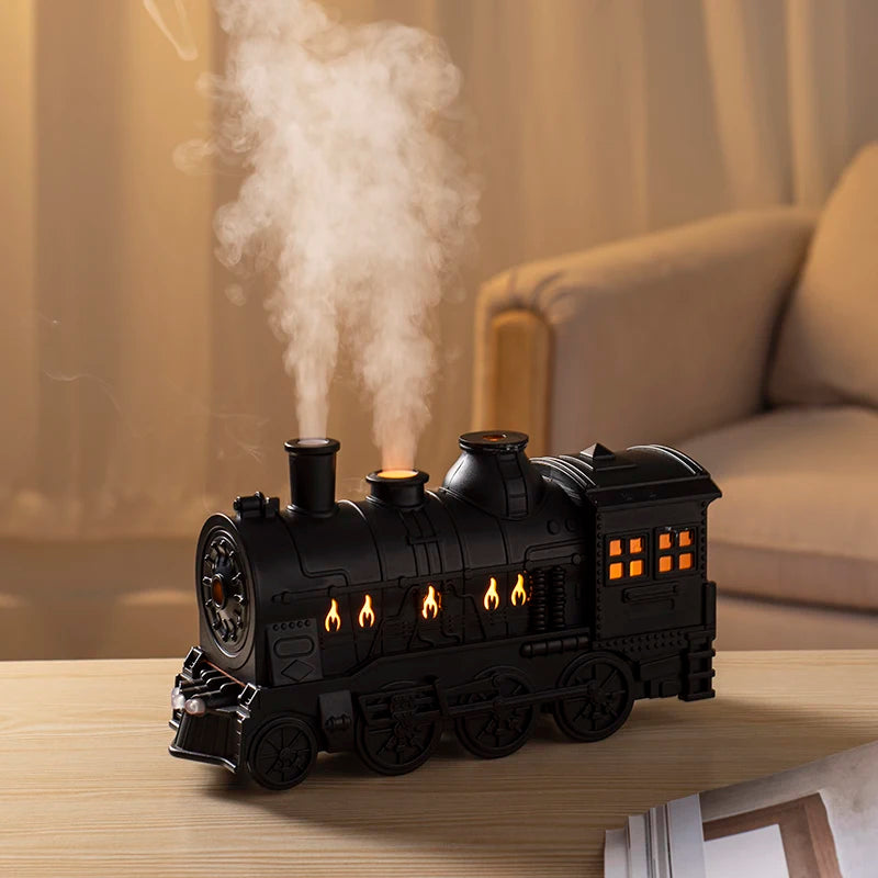 Train Cannon Ultrasonic Air Humidifier – Jellyfish Spray Aroma Diffuser with Colorful Lights & Remote Control